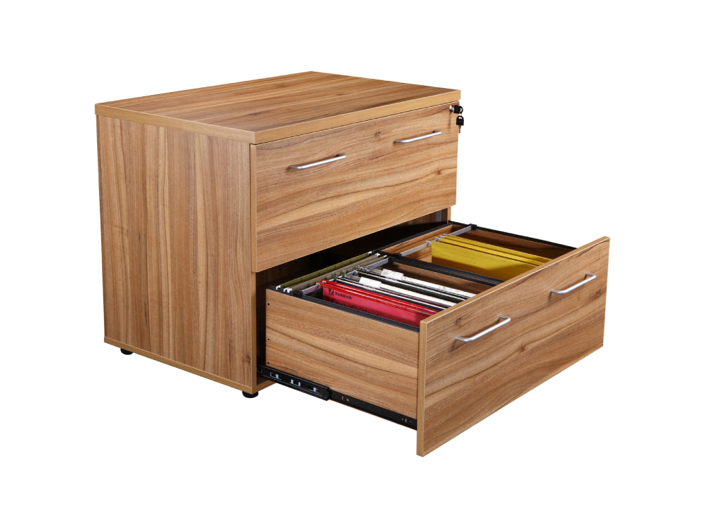 Elite 2 Drawer Side Filing Cabinet American Black Walnut