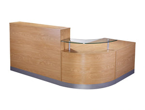 Elite 3 Section Curved Corner Reception Unit In Crown Cut Oak