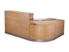 Elite 3 Section Curved Corner Reception Unit In Crown Cut Oak