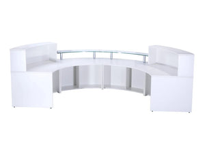 Elite 4 Section Semi Circle Reception Unit In White Back Angle