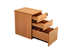 Elite Full Height Mobile 3 Drawer Pedestal Beech