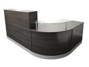 Elite Reception Desk With Glass Table In Anthracite Finish