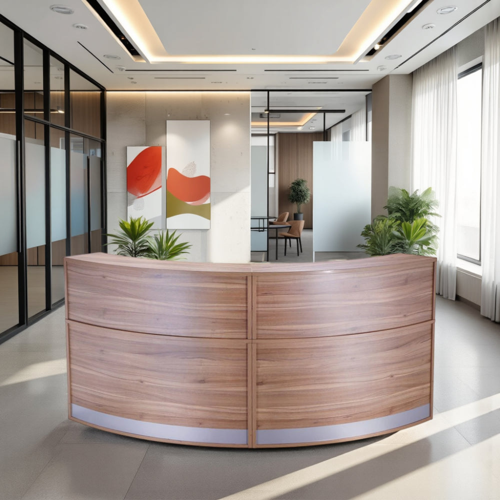 Elite Semi Circle Modular Reception Unit in Reception Area with Indoor Plants 2