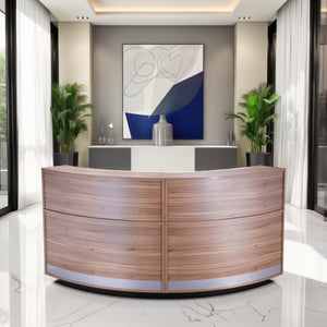 Elite Semi Circle Modular Reception Unit in Reception Area with Indoor Plants