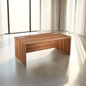 Elite Wooden Executive Desk in Modern Office Setting