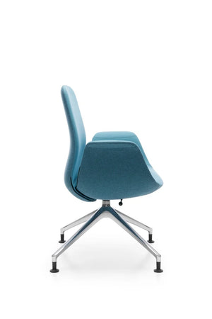 Ellie High Backrest Swivel Armchair With 4 Star Base 18