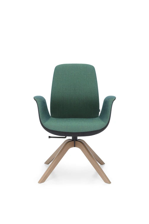 Ellie Low Backrest Swivel Armchair With 4 Star Base 10