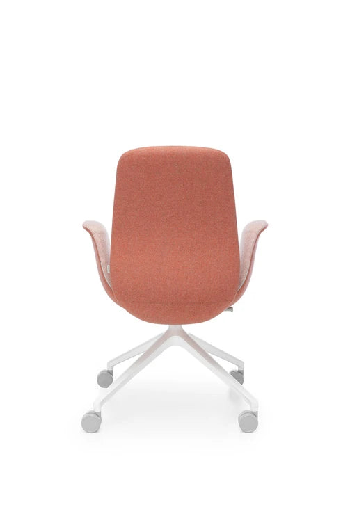 Ellie Low Backrest Swivel Armchair With 4 Star Base 12