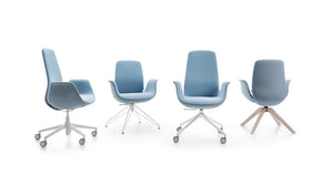 Ellie Low Backrest Swivel Armchair With 4 Star Base 3