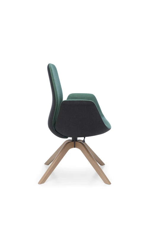 Ellie Low Backrest Swivel Armchair With 4 Star Base 7
