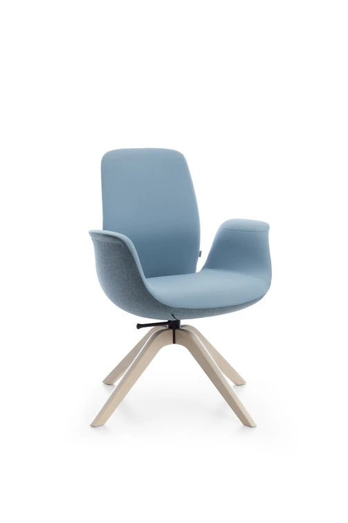 Ellie Low Backrest Swivel Armchair With Wire Frame 9