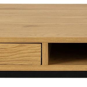 Emily Wide Home Office Desk with 1 Drawer and Open Compartment Wild Oak 6