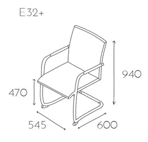 Epsilon High Backrest Chair Dimensions