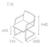 Epsilon Low Backrest Chair Dimensions
