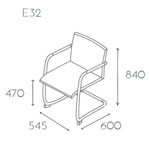 Epsilon Low Backrest Chair Dimensions