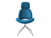 Era 4 Star Swivel Lounge Chair With Blue Upholstered Finish