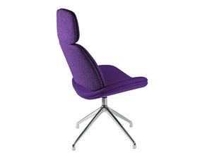Era 4 Star Swivel Lounge Chair With Metal Legs And Purple Colored Finish