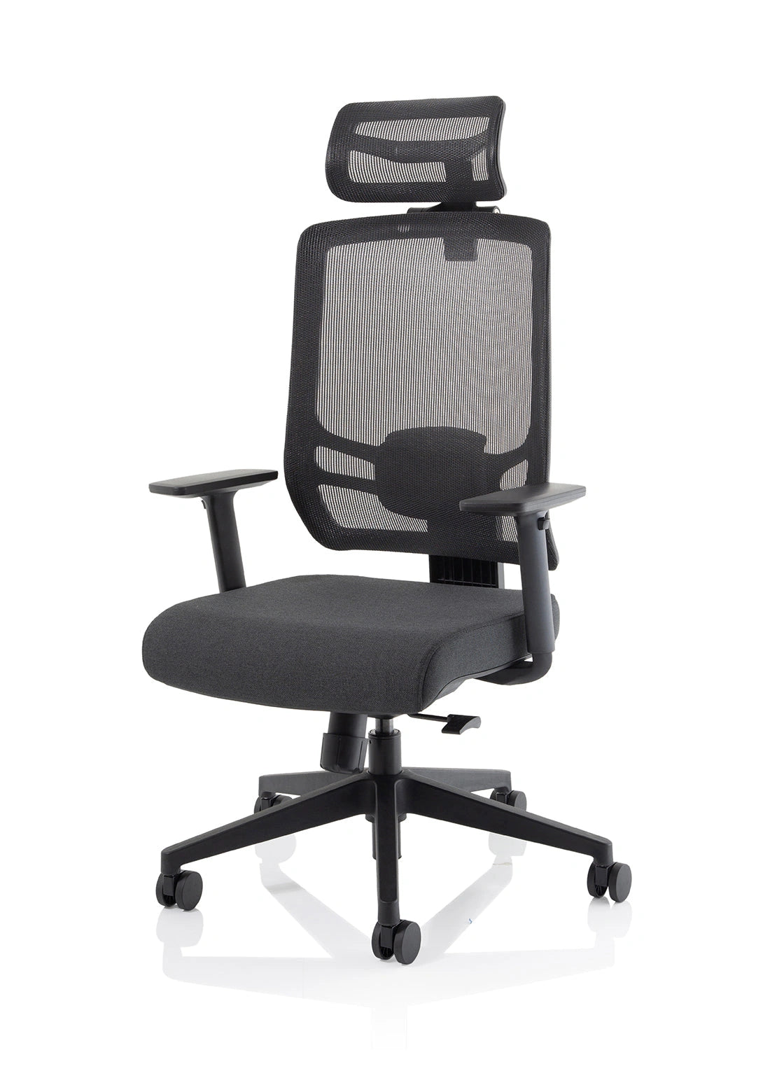 Ergo Twist Black Fabric Seat Mesh Back with Headrest Image 19
