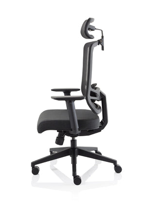 Ergo Twist Black Fabric Seat Mesh Back with Headrest Image 20