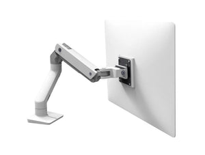Ergotron Hx Desk Heavy Monitor Arm In White With Two Piece Clamp With 3 Point Mechanism