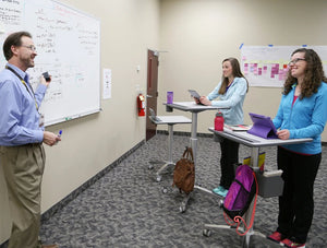 Ergotron Learnfit Adjustable Standing Desk In Aclassroom Environment