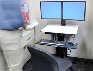 Ergotron Workfit C Sit Stand Workstation Dual In An Office