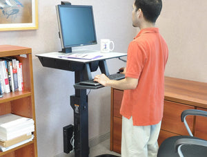 Ergotron Workfit C Sit Stand Workstation Standing Position