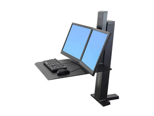 Ergotron Workfit Sr Dual Monitor Sit Stand Workstation Side Angle