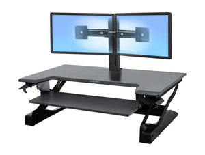 Ergotron Workfit Tl Sit Stand Desktop Workstation In Black With Monitors
