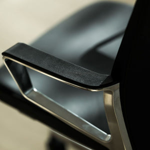 Executive Conference Chair with Polished Aluminium Frame Armrest Detail 2