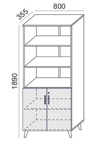 Filing Cabinet With 3 Open Space Sv 04 Dimensions