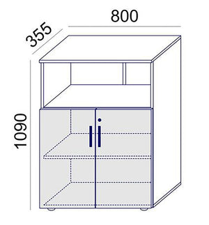 Filing Cabinet With One Open Space Sv 09 Dimensions