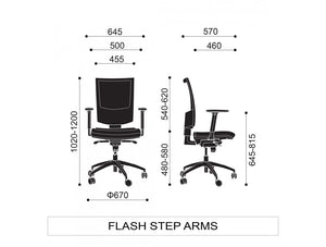 Flash High Mesh Backrest Chair With Optional Seat Slide Dimensions 1