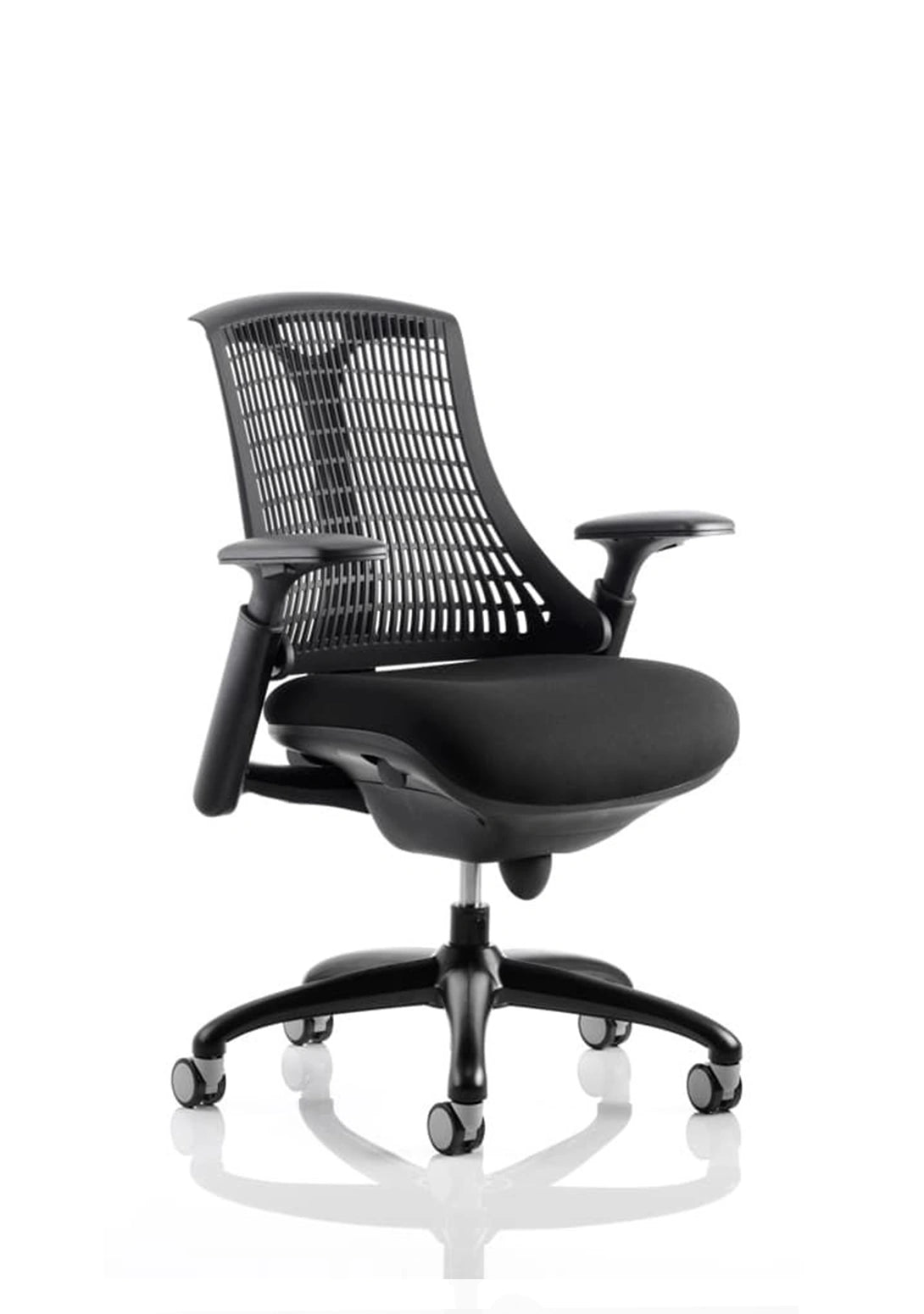 Flex Medium Back Black Frame Task Operator Office Chair With Arms KC0071 1