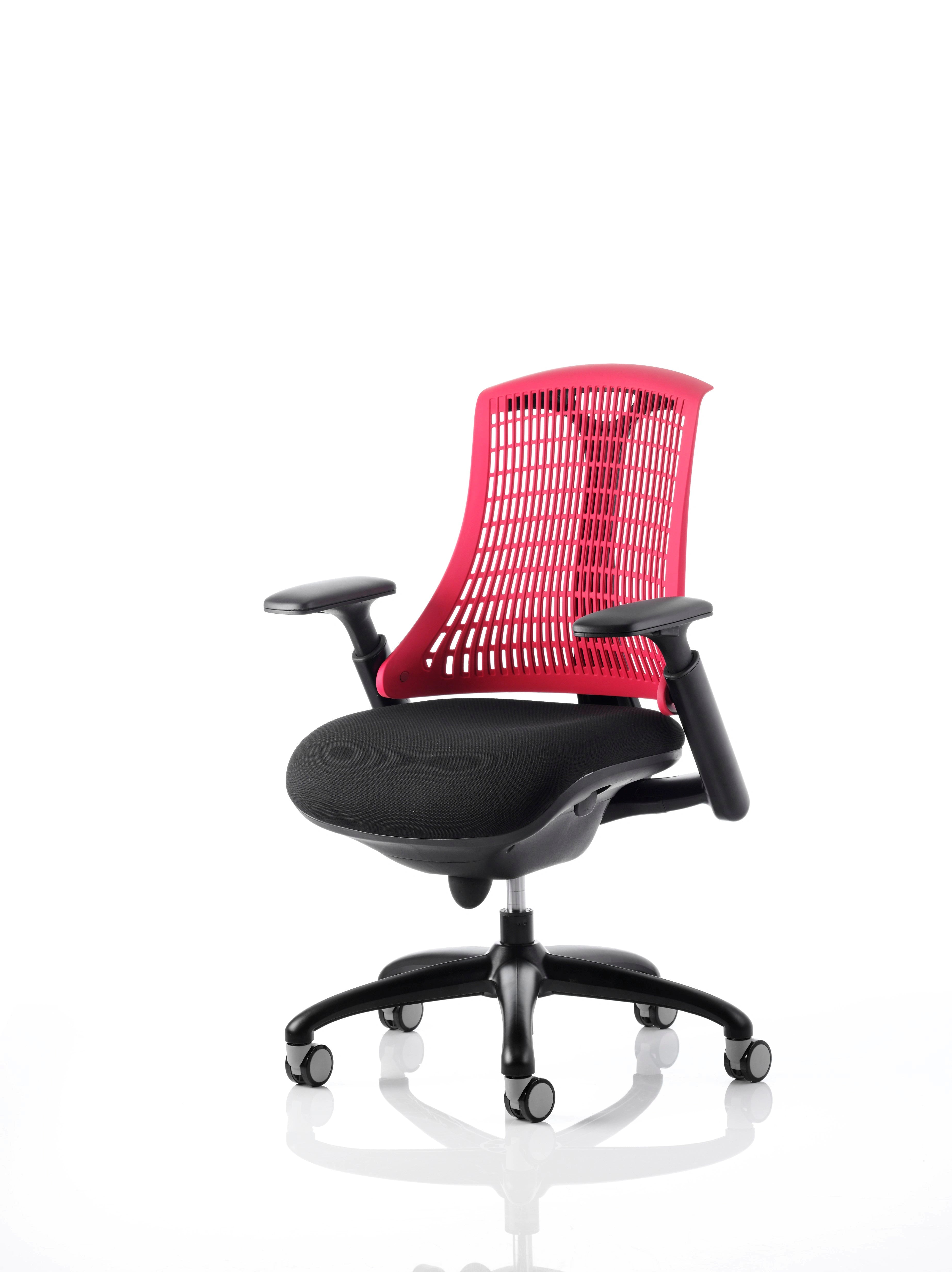 Flex Medium Back Black Frame Task Operator Office Chair With Arms KC0071 1