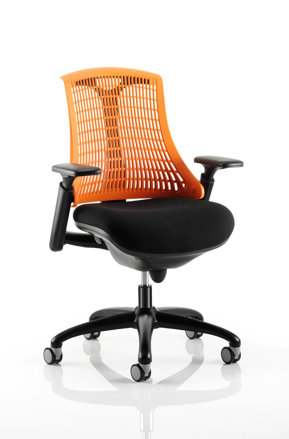 Flex Medium Back Black Frame Task Operator Office Chair With Arms KC0075 1