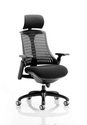 Flex Medium Back Black Frame Task Operator Office Chair With Arms KC0103 2