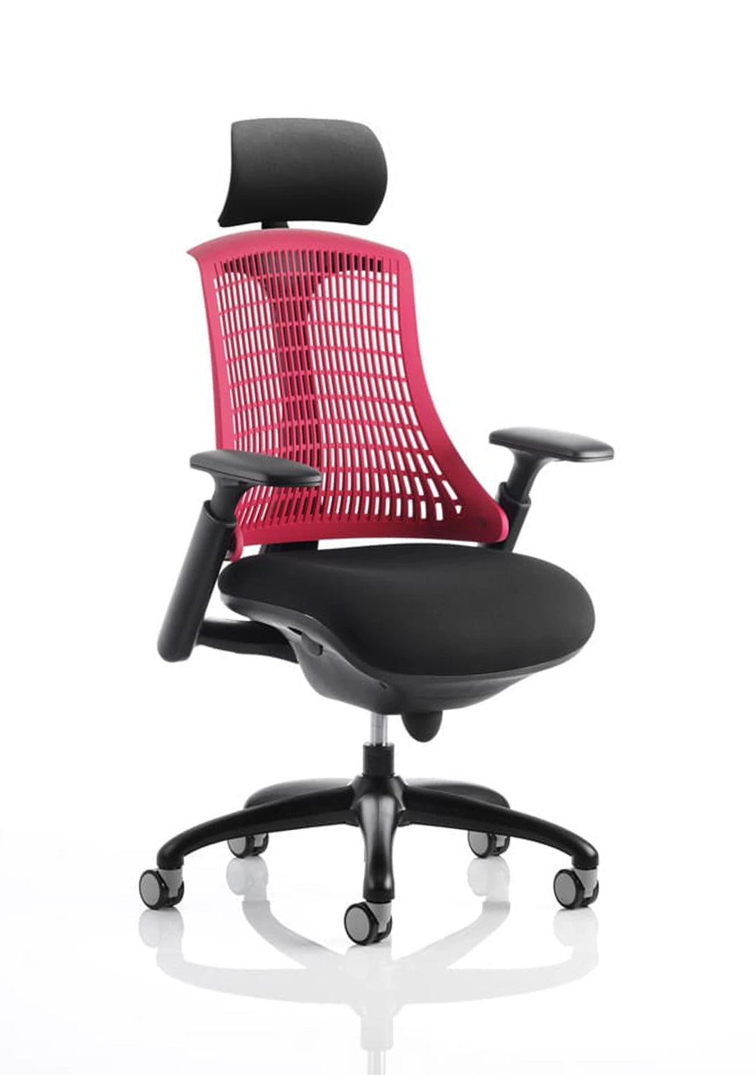 Flex Medium Back Black Frame Task Operator Office Chair With Arms KC0105 1