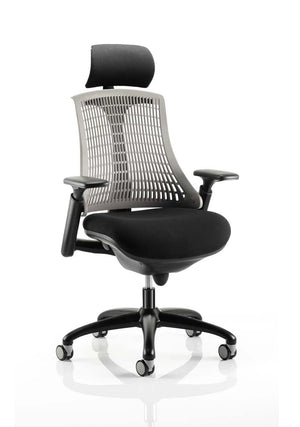 Flex Medium Back Black Frame Task Operator Office Chair With Arms KC0109 2