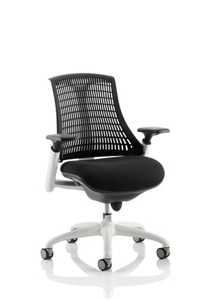 Flex Medium Back White Frame Task Operator Office Chair With Arms KC0055 2