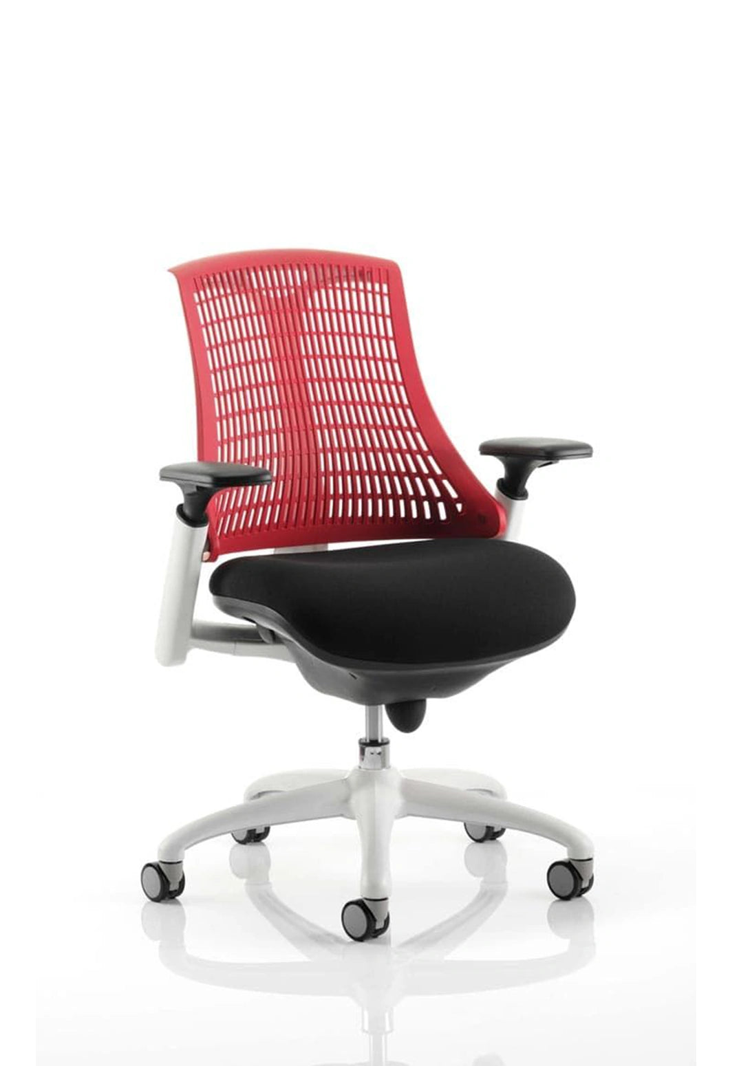 Flex Medium Back White Frame Task Operator Office Chair With Arms KC0055 1