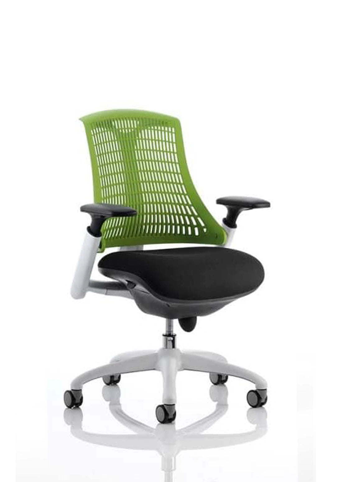 Flex Medium Back White Frame Task Operator Office Chair With Arms KC0058 1