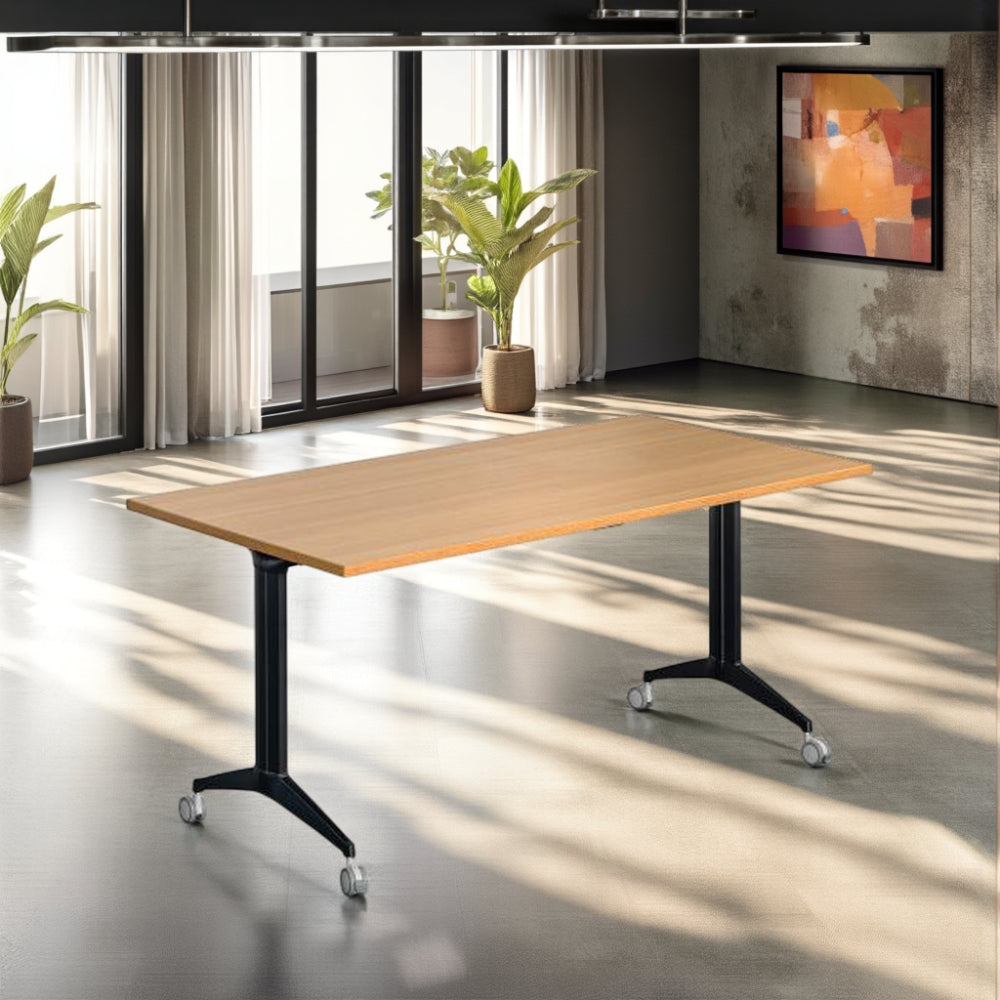 Fliptop Training Table with Locking Cast in Modern Office Setupors