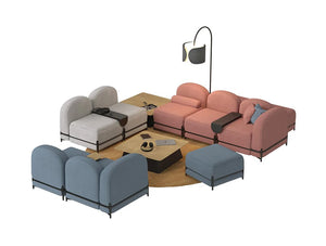 Flord Modular Soft Seating In Blue Grey And Pink