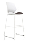 Florence White Frame Fabric Seat High Stool Chair BR000210 2