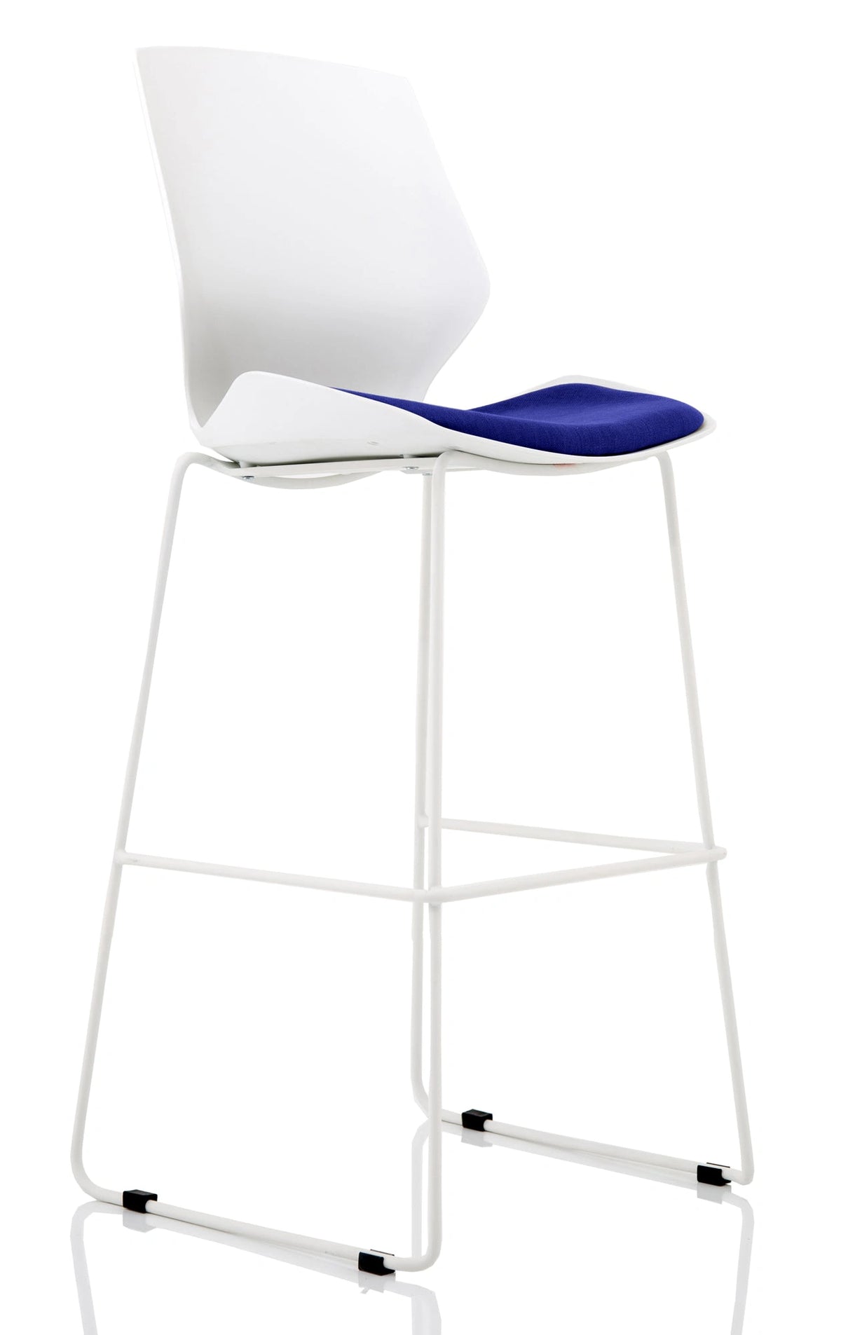 Florence White Frame Fabric Seat High Stool Chair KCUP1540 1
