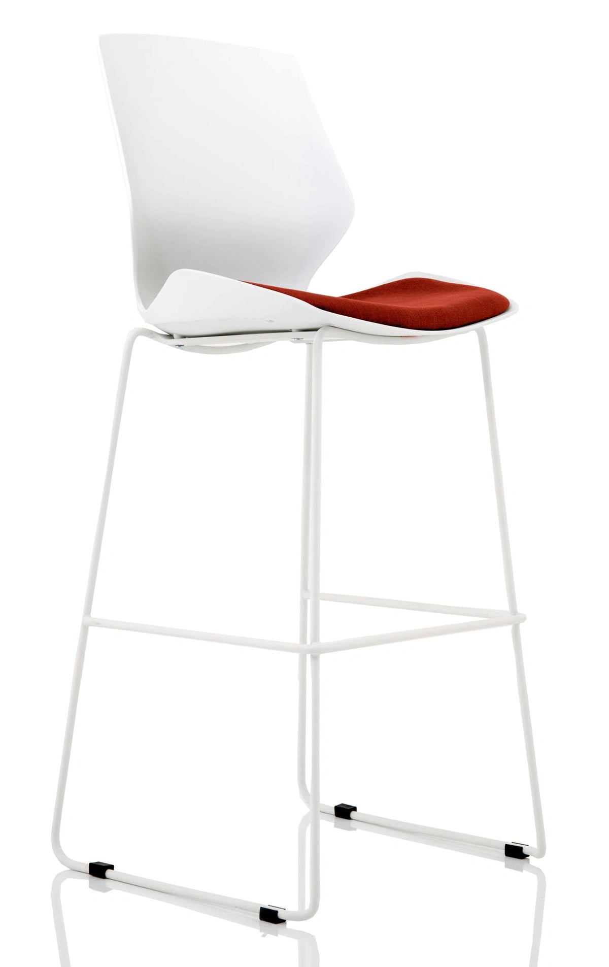 Florence White Frame Fabric Seat High Stool Chair KCUP1542 1