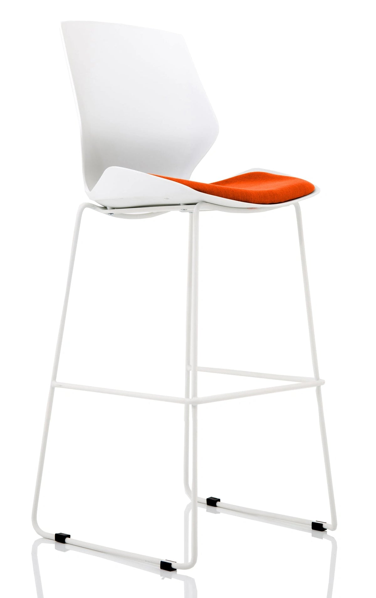 Florence White Frame Fabric Seat High Stool Chair KCUP1543 1