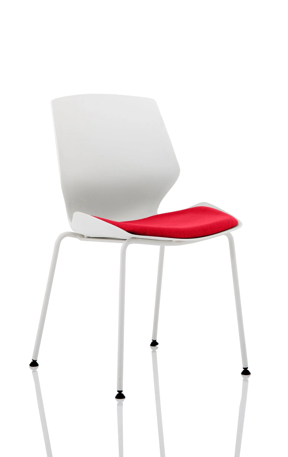 Florence White Frame Fabric Seat Visitor Chair KCUP1536 1