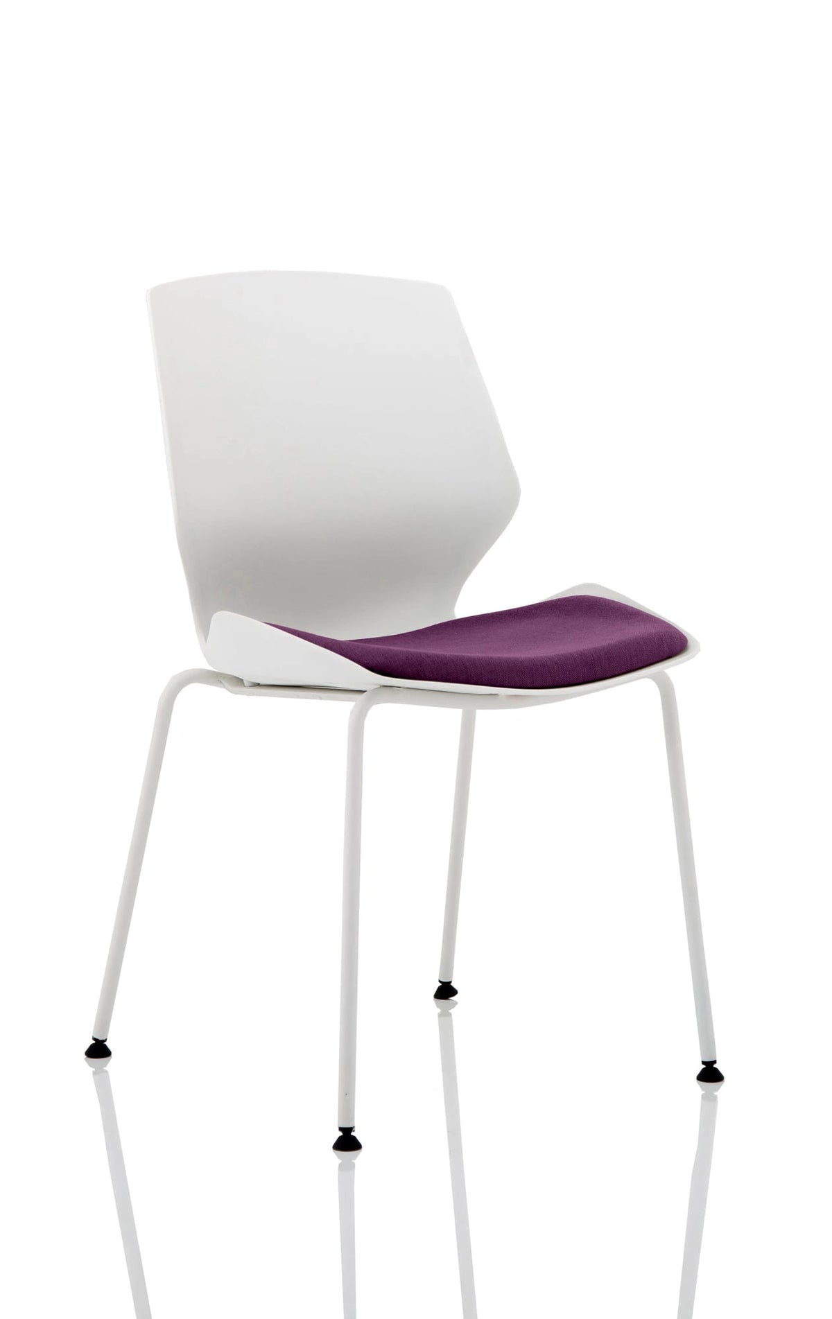 Florence White Frame Fabric Seat Visitor Chair KCUP1537 1